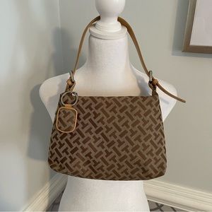 Talbots Small Shoulder Bag - Tan/Beige Monogram Canvas